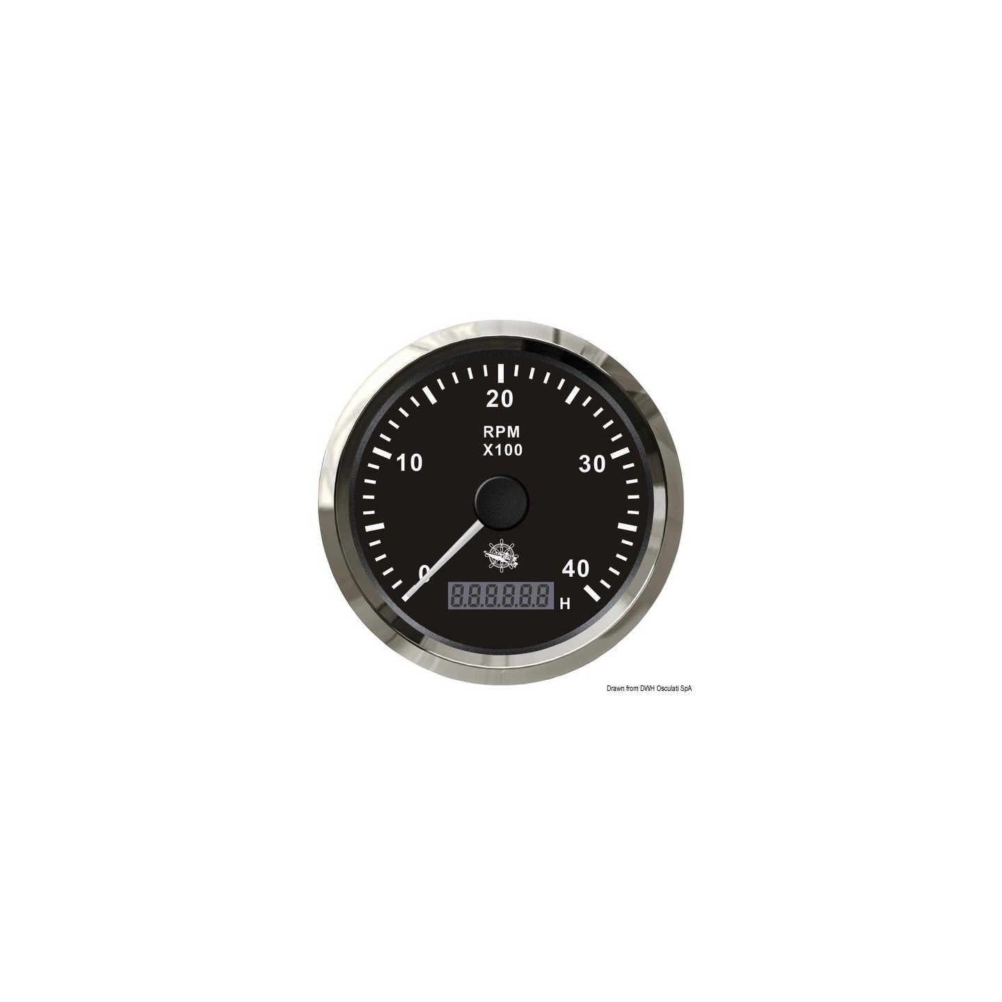 Compteur D'Heures Numérique Osculati Blanc/Polie - 52 Mm - 12/24V Pour Bateau